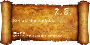 Kohut Bernadett névjegykártya